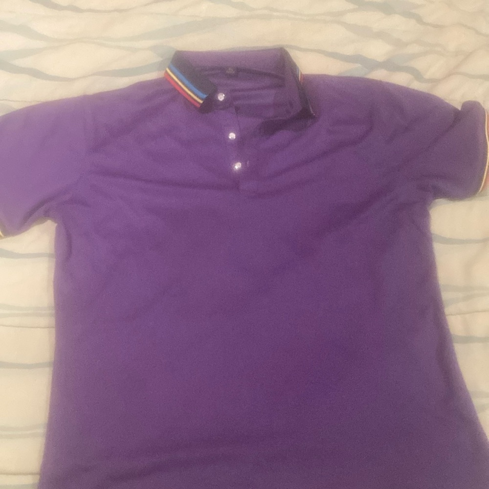 Purple short sleeve polo shirt men’s